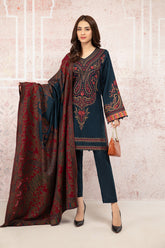 MARIA B MZ821 EMBROIDERED WITH Print Shawl 3 PIECE